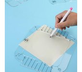 Plantilla de acolchado acrílico, regla práctica de acolchado de movimiento libre para máquina de coser doméstica, regla para manualidades DIY D