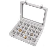 Caja de almacenamiento de joyas, caja de exhibición de joyas, caja de exhibición de joyas, caja de exhibición de joyas, caja de joyería transparente a prueba de polvo con tapa abatible negro