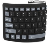 Teclado de silicona con cable USB, portátil, plegable, para ordenador portátil, 103 teclas, resistente al agua gris