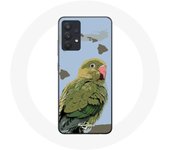 Coque pour Samsung Galaxy A13 5G Perruches Oiseaux vert