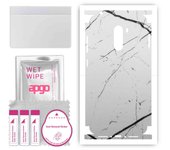 apgo Protective Skin Sticker for the back+sides compatible with Xiaomi Pocophone F1, Full Wrap Film, Foil, Vinyl - Pattern White Marble