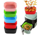 Bandeja de Cesta de Silicona para Freidora de Aire Reutilizable Forros de Silicona para Freidora de Aire Sin BPA 1pc negro