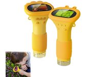 Microscopio digital para niños con luz LED, aumento de 100X-1000X, microscopio de bolsillo portátil, cámara, experimento científico educativo, lupa de juguete amarillo