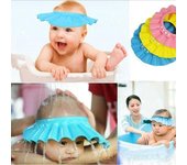 Útil bebé niños champú baño lavado pelo escudo sombrero suave ajustable gorro de ducha None color rosa