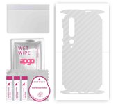 Adhesivo protector de piel apgo para la parte trasera y los laterales compatible con Xiaomi Mi 10 Pro 5G, película envolvente completa, lámina, vinilo - Patrón de carbono transparente