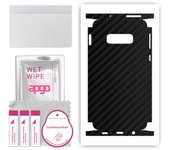 Adhesivo protector apgo para la parte trasera y laterales compatible con Samsung Galaxy S10e, película envolvente, lámina de vinilo - Patrón negro carbón