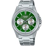 Casio Reloj analógico Enticer de acero inoxidable con esfera verde y cuarzo MTP-1375D-3 para hombre verde