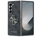 Funda Guess Leather 4G con logotipo de metal para Samsung Galaxy Z Fold 6 - Negro