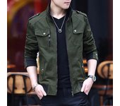 Abrigo de hombre estilo de invierno estilo coreano ropa de trabajo de mezclilla delgada de moda chaqueta de otoño e invierno primavera y otoño hombres M caqui