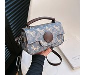 Bolso bandolera para mujer, moderno, estampado, portátil, pequeño, cuadrado azul