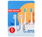 6 cabezales de repuesto para cepillos de dientes eléctricos sónicos XIAOMI MIJIA T300/T500/T700 azul