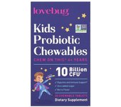 LoveBug Probiotics, children's probiotic, for ages 4+, berry flavor, 10 billion CFU, 30 chewable tablets