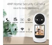 Cámara de vigilancia WiFi para interiores, cámara IP inalámbrica ICsee, seguimiento automático de hogares inteligentes, seguridad CCTV, monitor para bebés y mascotas 3MP NO CARD EU