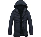 Chaqueta de algodón cálida de invierno para hombres de mediana edad y mayores, ropa de invierno, chaqueta de algodón, chaqueta gruesa informal de negocios XXXXXL negro
