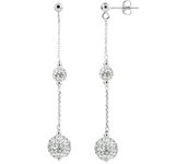 Pendientes - LOVA LOLA VAN DER KEEN - BLANCO Puro - Plata de Ley 925 - Cristal Blanco - Sistema Push