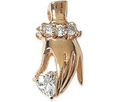 Les Trésors De Lily [D7215] - 'Mano de Amor' Colgante Chapado en Oro Oro blanco - 11x17 mm blanco
