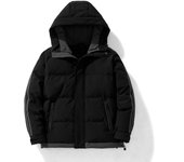 Parkas con capucha de color sólido para hombre, abrigo cálido para hombre, chaqueta acolchada, parkas de invierno para hombre, chaquetas gruesas S marrón