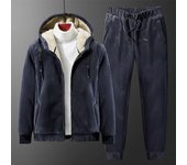 Chándales Conjuntos deportivos para hombres Conjunto de dos piezas grueso y cálido de invierno Parka para hombres Pantalones Jackt de talla grande L