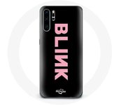 Coque pour Huawei P30 Pro Blink Fandom Blackpink Logo Rose Fond Noir