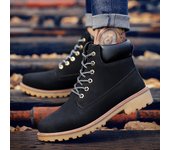 Botas de moda 2024 para hombre, nuevas botas de montar, botas de nieve altas informales para hombre, botas occidentales de moda, zapatos de alta calidad, zapatillas de hombre 39 negro