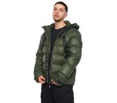 Crosshatch Chaqueta acolchada con capucha Craystore para hombre XL oliva