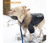 Ropa de invierno para perros, abrigo de cuero grueso y cálido de terciopelo, chaqueta, mono, Parkas para cachorros, Chihuahuas, perros pequeños y medianos XXL negro