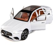 Modelo de coche Benz E300 a escala 1/24, juguete de aleación de zinc con retroceso, coches de juguete fundidos a presión con sonido y luz para regalo de niños y niñas 1/24-Size:23*8*6.8cm blanco