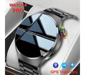Reloj inteligente para Android Watch 4 Pro NFC para hombre, rastreador GPS, pantalla AMOLED 360*360 HD, llamadas Bluetooth, reloj inteligente resistente al agua 2024 silicone strap negro