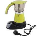 Cafetera moka eléctrica desmontable de 300 ml/6 tazas, 480 W, color verde verde