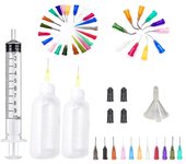 1/5 juego de dispensador de agujas de polietileno transparente de 30/50 ml, botella dispensadora con punta de aguja, etc., funciona para pasta fundente de soldadura de colofonia