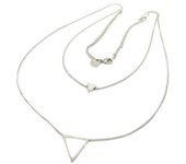 7bis [P8328] - Collar artesanal de plata 'Cleopatra' (triángulos) - 14 y 6 mm plata