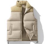 Chaqueta de plumas unisex Cross-Border: Chaleco grueso de invierno para hombre y mujer M caqui