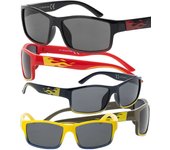 Gafas de sol infantiles con motivo de llamas. One Size amarillo canario