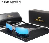 KINGSEVEN Gafas de sol de aluminio y magnesio para hombre, gafas de sol de conducción cuadradas polarizadas, gafas masculinas M