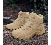 Botas de cuero de alta calidad, botas de senderismo para exteriores para hombre, nuevas botas de combate táctico para el desierto de otoño e invierno, botas de seguridad para el trabajo para hombre. 39 beige