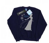 Disney Sudadera con silueta navideña de Frozen Elsa para hombre M negro