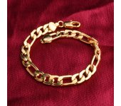 Pulsera de cadena Figaro de plata s925 de 8 mm y oro de 18 quilates para mujer y hombre, joyería de moda para bodas, regalos rojo