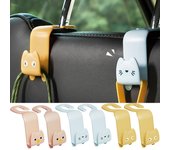 2 ganchos creativos para coche con forma de gato, para colgar en el asiento del coche, organizador de accesorios para detrás del asiento, bolsas, ropa y artículos diversos. verde