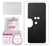 apgo Protective Skin Sticker for the back compatible with Lenovo Legion Duel, Wrap Film, Foil, Vinyl - Pattern Black Honeycomb