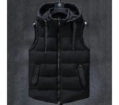 Chaleco con capucha para hombre de talla grande L-7XL, novedad de 2023, chaquetas sin mangas para otoño e invierno, chaleco informal cálido de algodón, negro y gris L negro