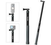 TELESIN GP-MNP-002 Soporte para cámara de fibra de carbono con palo selfie portátil de 32 a 120 cm/12,6 a 47,2 pulgadas negro