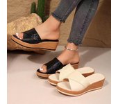 Sandalias de Mujer, Sandalias con tacón de cuña de cáñamo, Sandalias de plataforma para Mujer, zapatos de cuña de verano para Mujer, calzado de verano, zapatillas para Mujer 36