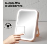 Maquillaje micro USB iluminado de alta calidad del espejo de tocador LED del regalo para las mujeres 1 color rosa