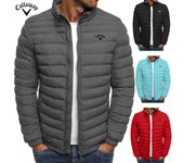 Chaqueta de plumón Callaway bordada para otoño e invierno para hombre, de algodón suave, de alta calidad, para hombre S rojo