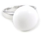 Bague Argent 'Obao' blanc opaque argenté (rhodié) - 13 mm 50 blanco