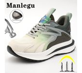 Zapatos de seguridad con punta de acero para hombres y mujeres, zapatillas de trabajo, zapatos de trabajo transpirables a prueba de pinchazos, zapatos indestructibles para hombres y mujeres, botas de trabajo de seguridad industrial para hombre 36 azul