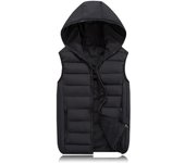 Chalecos holgados de talla grande para hombre, chaleco cálido de otoño e invierno, chaleco sin mangas con capucha y bloques de color para hombre 4XL