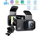 Grabadora de conducción HD de 1296P con WiFi y GPS para coche, DVR, cámara de visión trasera para marcha atrás, imagen de marcha atrás HD, grabadora de vídeo para coche, caja negra para coche, accesorios para coche DVR And WiFi