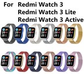 Correa de acero inoxidable para Redmi Watch 3 Smart Watch Pulseras con bucle magnético Protector de caja de metal para Redmi Watch 3 lite Redmi Watch 3 Active WatchBand Redmi Watch 3 Active negro