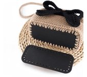 Fondo ovalado hecho a mano de 8 x 20 cm para bolso de punto, accesorio de cuero sintético resistente al desgaste, fondo con agujeros, fondo de bolso de ganchillo hecho a mano rojo